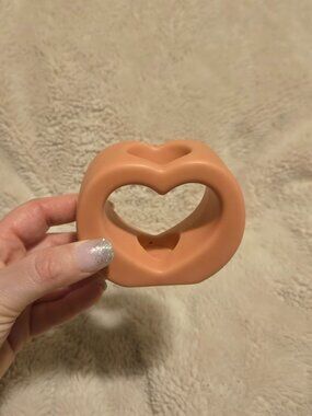 PartyLite Pink Ceramic Heart Shape Fragrance Stick Holder (P91547)